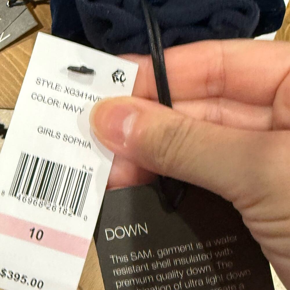 NEW SAM. Sophia Duck Down Puffer Jacket Girls 10 Velvet Navy Blue Designer Cozy - Picture 5 of 5